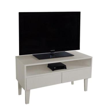 Imagem de Rack para TV Bancada Com Nicho e Gaveta Off White Laca - Formalivre