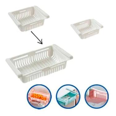 Imagem de Cesto Organizador De Geladeira Armários Multiuso Ajustável - SAZ