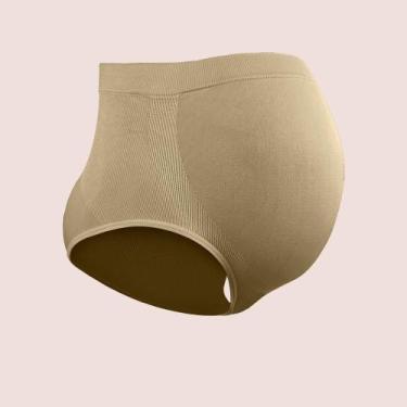 Imagem de Calcinha Maternity Zee Rucci Sem Costura Confortável, Bege, P