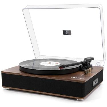 Imagem de Toca Discos Retro com 3 Velocidades e Alto Falantes Estéreo, LPNo1, Marrom