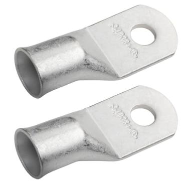 Imagem de Selterm 4/0 AWG (GG) 1,95 cm (2 peças) UL Marine Grade Wire Lugs, extremidade do cabo de bateria, ilhós de cobre estanhado, conectores de terminal de anel tubular [B98]