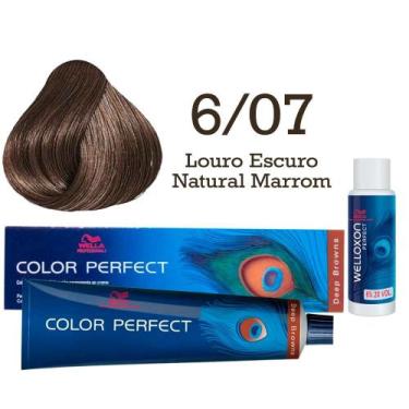 Imagem de Coloração Color Perfect 6/07 Louro Escuro Natural Marrom + Oxi 20 Well