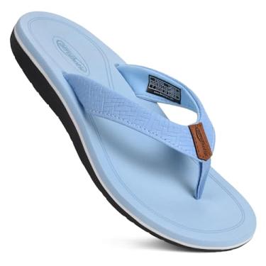 Imagem de AEROTHOTIC Chinelos femininos com suporte de arco – Slip On Recovery Plantar Fascite Alívio ortopédico – Sandálias femininas leves de amortecimento – Tapete de ioga para uso interno e externo, Solace