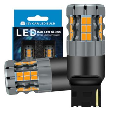 Imagem de Zyvirexa Lâmpadas LED de seta 7440 compatíveis com Ford Explorer 2013-2020 (traseira), amarelo âmbar, Plug and Play, pacote com 2