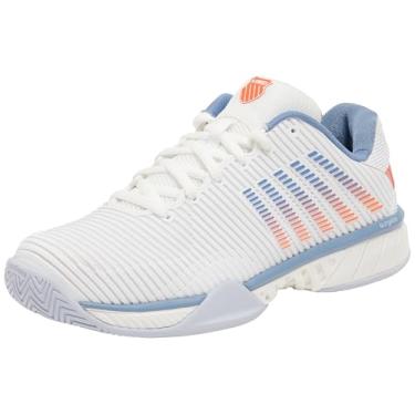 Imagem de K-Swiss Tênis masculino Hypercourt Express 2, Lucent Branco/Infinito/Scarlet Ibis, 46