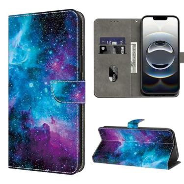 Imagem de VODEFOX Capa carteira para Samsung A16 5G, capa para celular Samsung Galaxy A16, capa protetora de couro PU flip com suporte para cartão para Samsung Galaxy A16 - céu estrelado