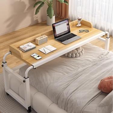 Imagem de Mesa de mesa ajustável para sobrecama, bandeja de alimentos, mesa médica, móvel, altura e comprimento, ajustável, para computador, laptop, com rodas, mesa de bar