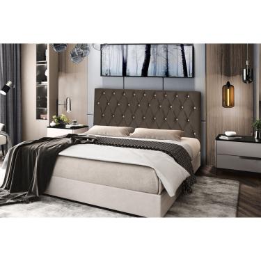 Imagem de Kit 2 Cabeceiras Pérola 195Cm Para Cama Box King Suede Cappuccino