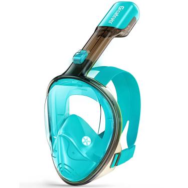 Imagem de Máscara de snorkel Greatever Full Face com sistema respiratório de topo seco