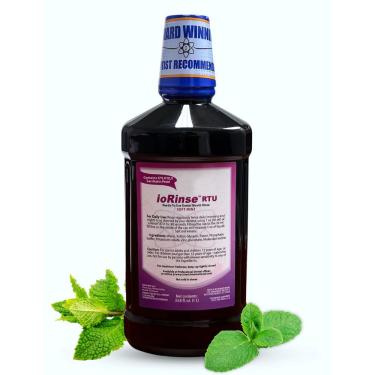 Imagem de Enxaguante bucal Iotech IOrinse rtu, sem álcool, 1L, sabor de menta macia