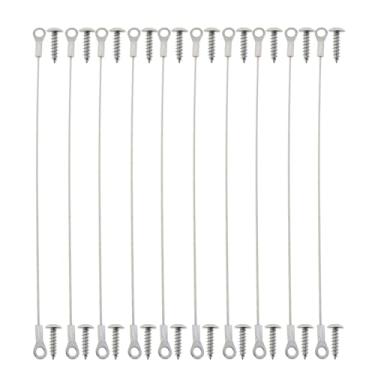Imagem de DGZZI 10 peças de cabos fusíveis de aço inoxidável para luminárias de 20 cm com parafusos, ângulo de abertura de porta, limitador de dobradiça para pendurar acessórios de luz e caixa de lâmpada