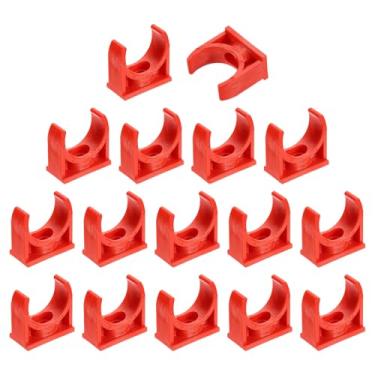 Imagem de uxcell 16 peças de grampos de tubo de água de PVC, fivelas de mangueira de tubulação em forma de U, suporte de tubo de irrigação para 25 mm OD para bandejas de TV, tubulação, tubo de suporte de