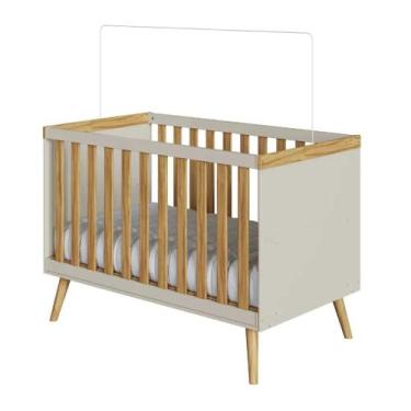 Imagem de Berço Moveis Peroba Sky Retro Americano mini cama MDF, Off White amend