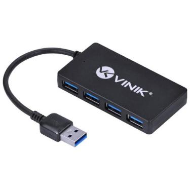 Imagem de Hub Usb 3.0 Com 4 Portas E 15Cm De Cabo Huv-30 - Vinik