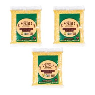 Imagem de Kit 3 Flocos de Milho Orgânico Flocão Cuscuz Mano Velho1,5Kg
