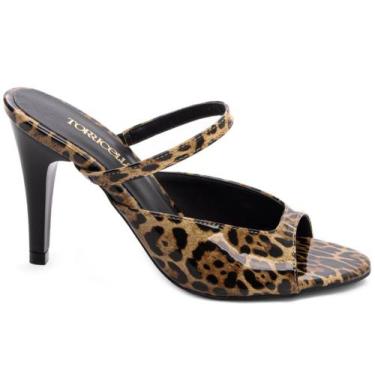 Imagem de Sandália Tamanco Feminino Salto Alto Fino Animal Print 9 cm EMILY ONLI