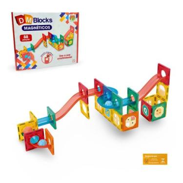 Imagem de DM Blocks 88 Pecas DM Toys Blocos de Montar Magneticos Jogo de Encaixe