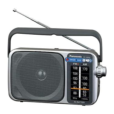 Imagem de Panasonic Rádio AM portátil/FM, rádio analógico operado por bateria, alimentado por CA, prata (RF-2400D)