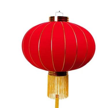 Imagem de Kit 3 Luminária Japonesa Bonbori Tecido 37 cm Vermelha - Galleria 77