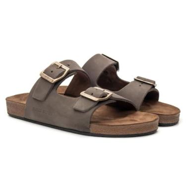 Imagem de Sandália Feminina Birken chinelo De Couro na cor cinza (cinza, BR, Adulto, Numérico, 39)