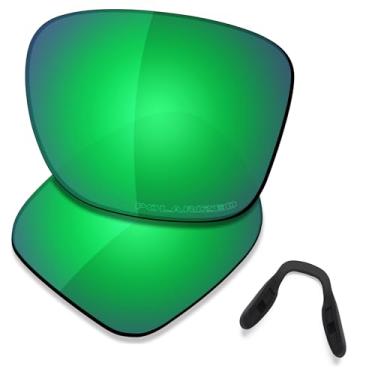 Imagem de SAUCER Lentes de reposição premium e protetores de nariz para Oakley Crossrange OO9361 | Óculos de sol Crossrange Asian Fit OO9371 High Defense - Verde Jade polarizado