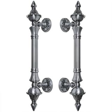 Imagem de Puxador Duplo Classic 335mm Porta Pivotante Correr Passagem Madeira Vidro Colonial Clássico Rústico Retrô Máxima Metais (Ferro Antigo)