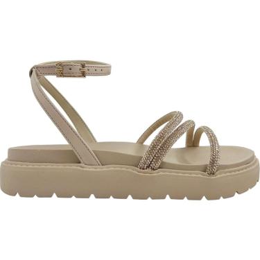 Imagem de Sandália Feminina Papete Casual Dia a Dia Conforto com Strass Via Marte 176-006