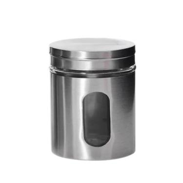 Imagem de Pote Porta Mantimento em Inox com Visor de Vidro Em Casa Tem 600ml - E