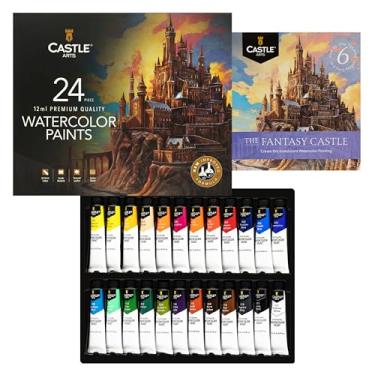 Imagem de Castle Art Supplies Conjunto de tinta aquarela de 24 x 12 ml | Nova fórmula melhorada | Valor para artistas adultos | Qualidade, cores intensas | Basta apertar o tubo, misturar com água e ser criativo