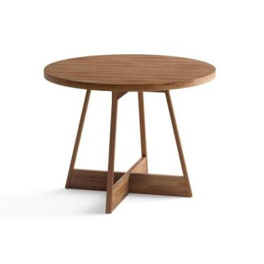 Imagem de Mesa de Sala Jantar Átria 1594 Redonda Aço c/Tampo Madeirado Redondo 1