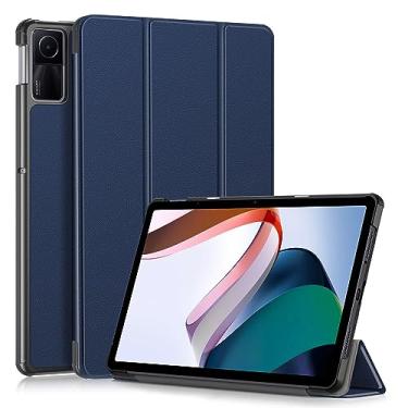 Imagem de Gylint Capa de tablet para Xiaomi Redmi Pad SE, capa ultrafina de couro PU, azul marinho, vários ângulos de suporte horizontais, proteção de encaixe para o modelo 2023 de 28 cm