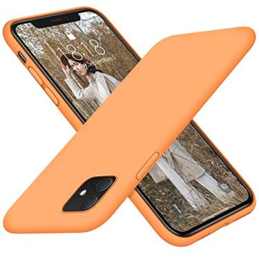 Imagem de DTTO Compatível com iPhone 11, [Série Romance] Capa de silicone totalmente coberta [Proteção aprimorada de câmera e tela] com almofada padrão de grade favo de mel para iPhone 11 6,1" 2019, Kumquat