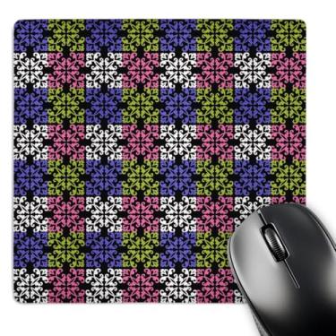 Imagem de 3Drose LLC Mouse pad 20,3 x 20,3 x 0,63 cm, roxo, rosa limão, branco, preto, quadrado damasco (Mp_117535_1)