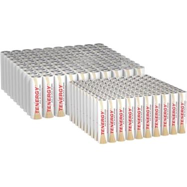 Imagem de Tenergy Pacote com 100 pilhas alcalinas AA e 100 pilhas alcalinas AAA, pilhas AA e AAA para eletrônicos domésticos