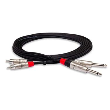 Imagem de Hosa Cabo de interconexão estéreo HPR-003X2 Pro - Dual REAN 1/10.2 cm TS macho para RCA macho - 3 pés