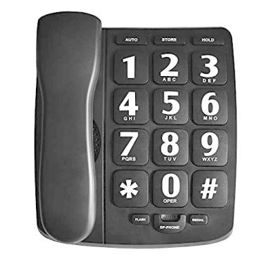 Imagem de HePesTer Telefone P-02 com cordão extra grande para idosos, telefone amplificado para aparelhos auditivos telefone residencial telefone fixo para idosos parede com memória de mostrador rápido, toque alto, fácil de programar