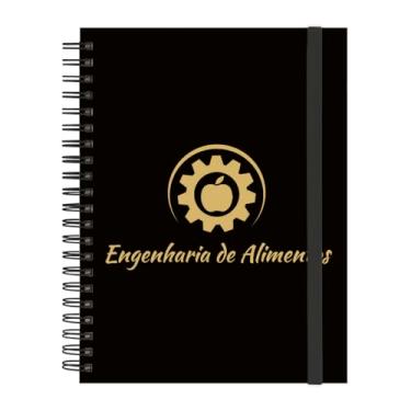 Imagem de Caderno Universitário Plus 12 Matérias Profissões Engenharia de Alimentos (Preto e Gold)