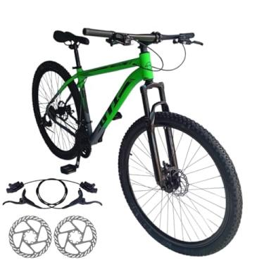 Imagem de Bicicleta Aro 29 GTI Roma 21 Velocidades MTB Index Disco Hidráulico Suspensão 80mm Unissex (Verde/Cinza, 15)