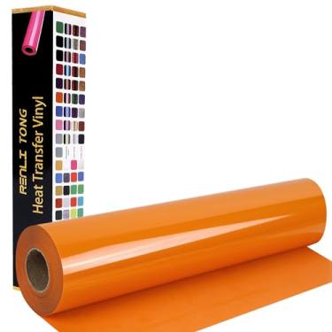 Imagem de RENLI·TONG Renlitong Orange Htv Ferro Em Vinil Rolo de 12" por 15 Pés Vinil de Transferência de Calor Htv para Camisetas Rolos de Vinil Htv para Todas As Máquinas de Corte - Fácil de Cortar e Remover