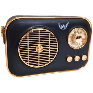 Imagem de Caixa Som Bluetooth Portátil Rádio Retrô Vintage Recarregável Fm USB M