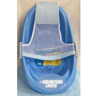 Imagem de Kit Banho, Rede De BanhoBanheira 20L. Saboneteira - Cajovil, Azul
