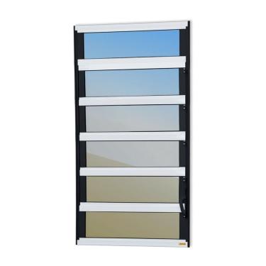 Imagem de Janela De Aluminio Basculante Elite Vidro Reflex 120cm X 60cm Brimak Mix Preto