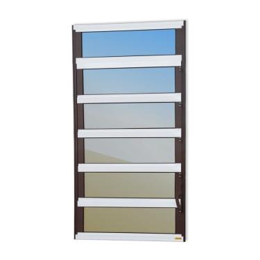 Imagem de Janela De Aluminio Basculante Elite Vidro Reflex 120cm X 100cm Brimak Mix Corten