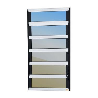 Imagem de Janela De Aluminio Basculante Elite Vidro Reflex 120cm X 80cm Brimak Mix Preto