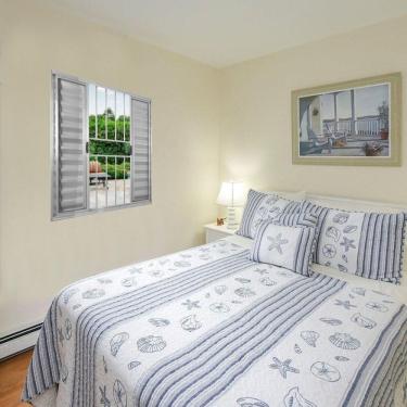 Imagem de Janela De Alumínio Veneziana 100X100Cm 6 Folhas Grade Brilhante