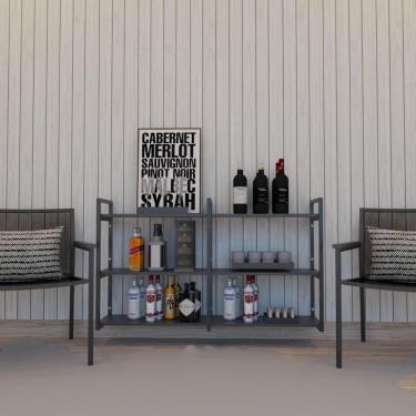 Imagem de Estante Nicho Industrial Banheiro Preto Prateleira Industrial Prateleira Ferro Madeira