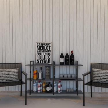 Imagem de Estante Nicho Industrial Banheiro Preto Prateleira Industrial Prateleira Ferro Madeira