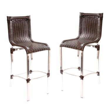 Imagem de 2 Banquetas Alta Haiti Em Alumínio Para Cozinha Bar Edícula Preto