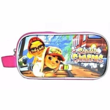 Imagem de Estojo Duplo Infantil Escolar Subway Surfers Rosa