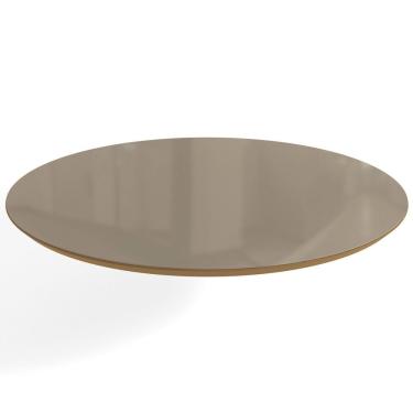 Imagem de Tampo Redondo Mesa De Jantar Com Vidro 105cm Freijo/bronze